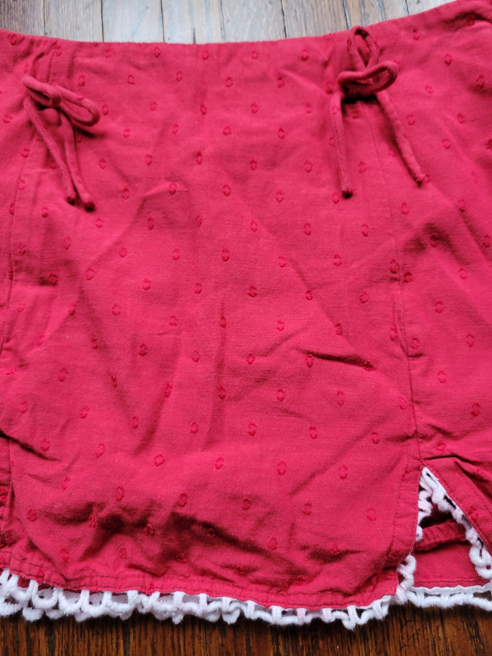 West Of Melrose Red/ White Trim Mini Skirt Size Small, Travel Casual Vacation - Picture 6 of 12